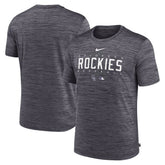 Colorado Rockies Nike Authentic Collection Velocity Performance Practice T-Shirt - Heather Charcoal - Nike Discount