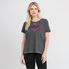Atlanta Braves Nike Women's Authentic Collection Early Work Tri-Blend T-Shirt - Heather Charcoal - Nike on Sale