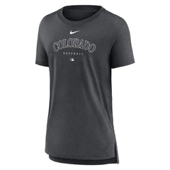 Colorado Rockies Nike Women's Authentic Collection Early Work Tri-Blend T-Shirt - Heather Charcoal - Nike Online