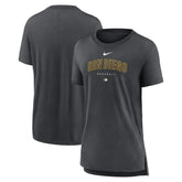 San Diego Padres Nike Women's Authentic Collection Early Work Tri-Blend T-Shirt - Heather Charcoal - Nike on Sale