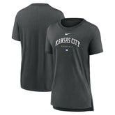 Kansas City Royals Nike Women's Authentic Collection Early Work Tri-Blend T-Shirt - Heather Charcoal - Nike Sale