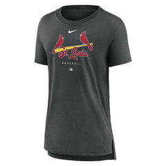 St. Louis Cardinals Nike Women's Authentic Collection Early Work Tri-Blend T-Shirt - Heather Charcoal - Nike Discount