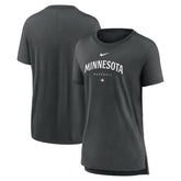 Minnesota Twins Nike Women's Authentic Collection Early Work Tri-Blend T-Shirt - Heather Charcoal - Nike Discount
