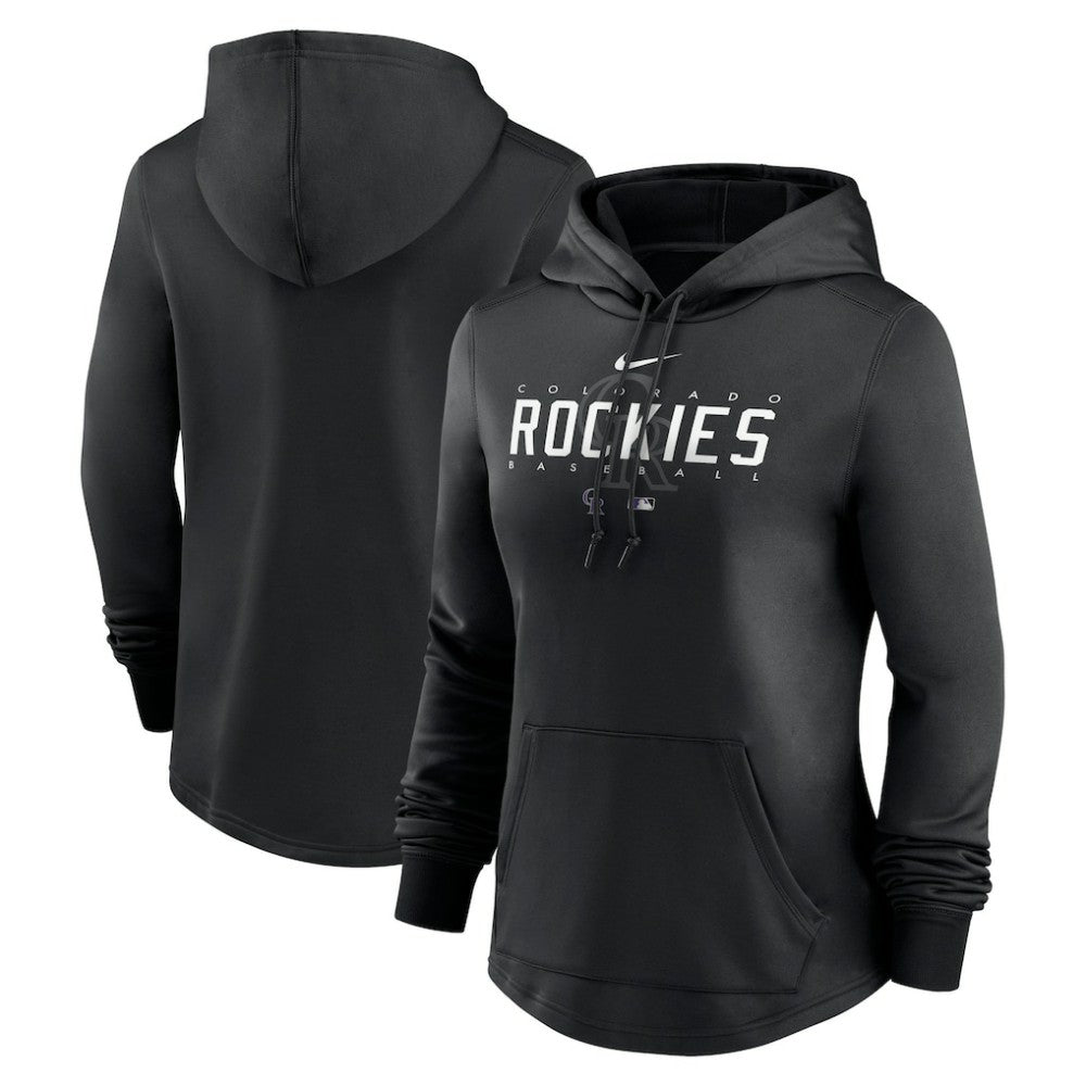 Colorado Rockies Nike Women's Authentic Collection Pregame Performance Pullover Hoodie - Black - Nike Discount