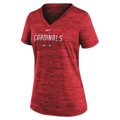 St. Louis Cardinals Nike Women's Authentic Collection Velocity Practice Performance V-Neck T-Shirt - Red - Nike Lifestyle
