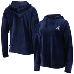 Atlanta Braves Touch Women's End Line Pullover Hoodie - Navy - MLB Discount