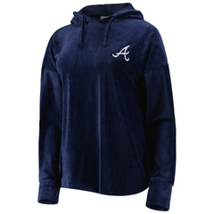 Atlanta Braves Touch Women's End Line Pullover Hoodie - Navy - MLB Discount