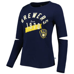 Milwaukee Brewers Touch Women's Formation Long Sleeve T-Shirt - Navy - MLB on Sale