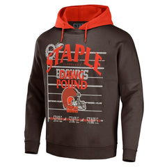Cleveland Browns NFL x Staple Throwback Vintage Wash Pullover Hoodie Brown