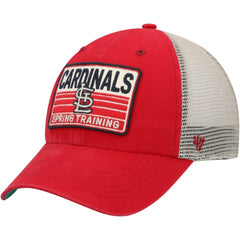 St. Louis Cardinals '47 Four Stroke Clean Up Trucker Snapback Hat - Red/Tan - 47 brand Lifestyle