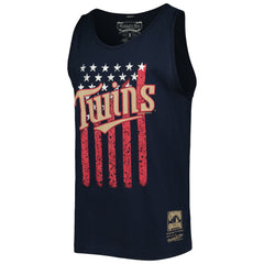 Minnesota Twins Mitchell & Ness Cooperstown Collection Stars and Stripes Tank Top - Navy - Mitchell & Ness Lifestyle