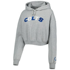 Indianapolis Colts The Wild Collective Women's Cropped Pullover Hoodie Gray