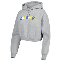 Los Angeles Chargers The Wild Collective Women's Cropped Pullover Hoodie Gray