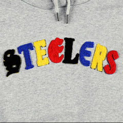 Pittsburgh Steelers The Wild Collective Women's Cropped Pullover Hoodie Gray