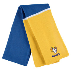Los Angeles Rams WEAR by Erin Andrews Women's Colorblock Cuffed Knit Hat with Pom and Scarf Set Royal