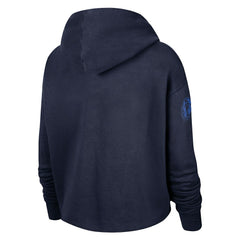 Dallas Mavericks Women's Split Flip Courtside Cropped Pullover Hoodie for sale Navy | Nike discount