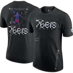 Philadelphia 76ers Courtside Air Traffic Control Max90 T-Shirt Black | Nike Lifestyle