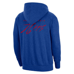 Philadelphia 76ers Courtside Versus Flight Pullover Hoodie Heather Royal | Nike Near Me