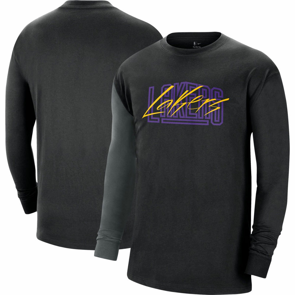 Los Angeles Lakers Courtside Versus Flight MAX90 Long Sleeve T-Shirt Black | Nike