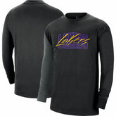 Los Angeles Lakers Courtside Versus Flight MAX90 Long Sleeve T-Shirt Black | Nike