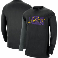 Los Angeles Lakers Courtside Versus Flight MAX90 Long Sleeve T-Shirt Black | Nike
