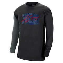 Philadelphia 76ers Courtside Versus Flight MAX90 Long Sleeve T-Shirt Black | Nike US