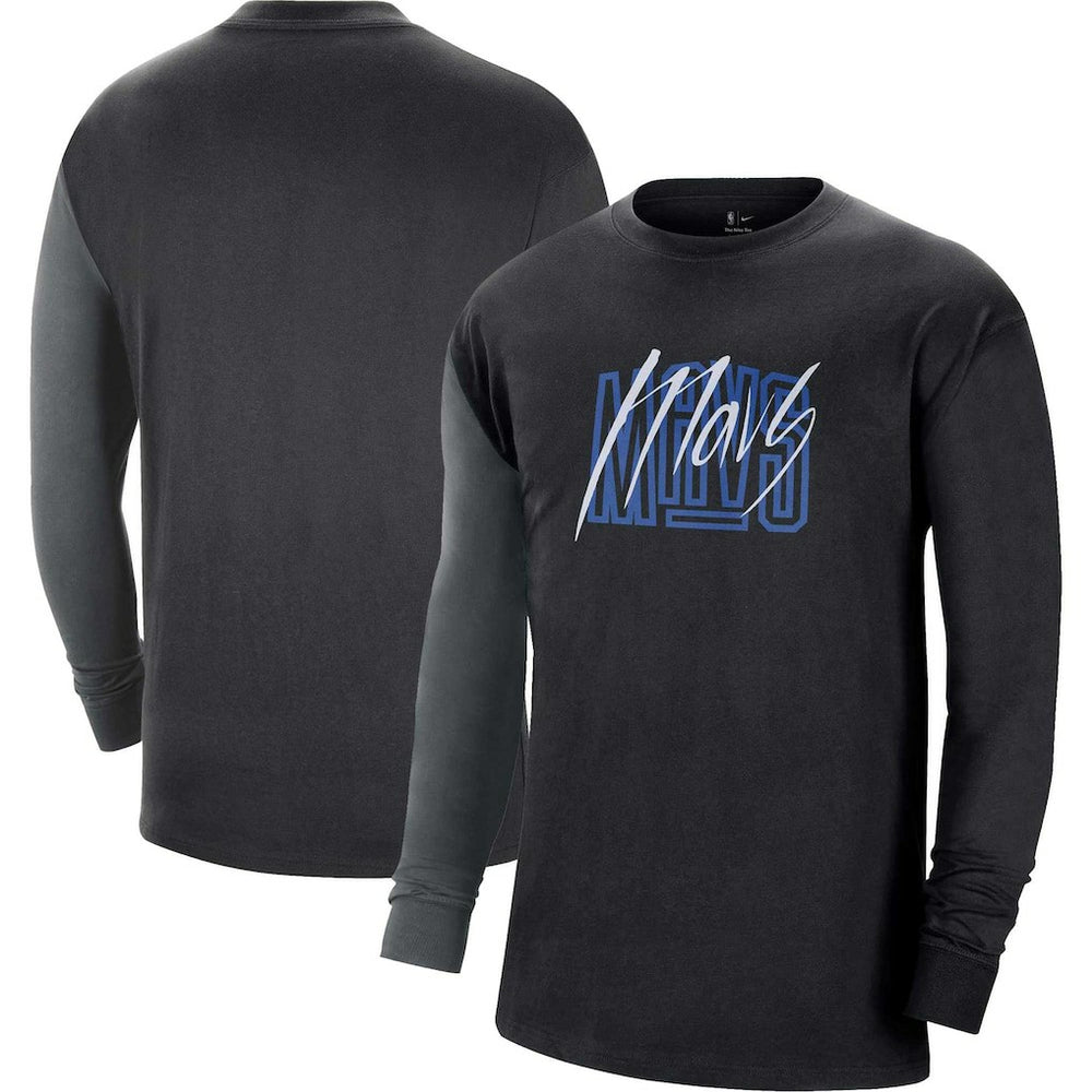 Dallas Mavericks Courtside Versus Flight MAX90 Long Sleeve T-Shirt for sale Black | Nike
