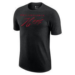 Philadelphia 76ers Courtside Versus Flight Max90 T-Shirt Heather Black | Nike Near Me
