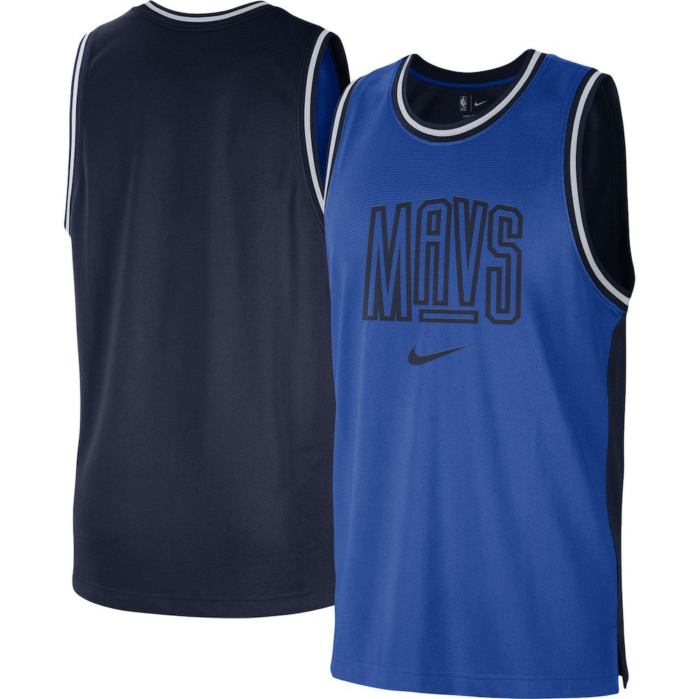 Dallas Mavericks Courtside Versus Force Split DNA Performance Mesh Tank Top for sale Blue/Navy | Nike discount