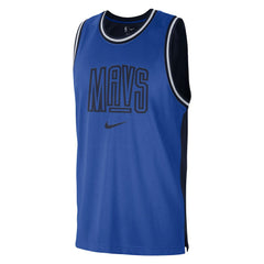 Dallas Mavericks Courtside Versus Force Split DNA Performance Mesh Tank Top for sale Blue/Navy | Nike discount