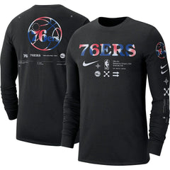 Philadelphia 76ers Essential Air Traffic Control Long Sleeve T-Shirt Black | Nike outlet