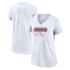 Nike Washington Commanders Women's Hometown Collection Tri-Blend V-Neck T-Shirt White