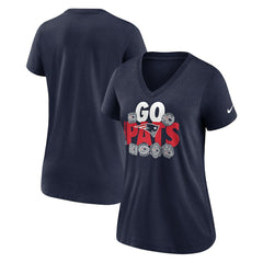Nike New England Patriots Women's Hometown Collection Tri-Blend V-Neck T-Shirt Navy