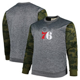Philadelphia 76ers Big & Tall Camo Stitched Sweatshirt Heather Charcoal | Fanatics outlet
