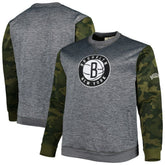 Brooklyn Nets Big & Tall Camo Stitched Sweatshirt Heather Charcoal | Fanatics discount