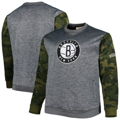Brooklyn Nets Big & Tall Camo Stitched Sweatshirt Heather Charcoal | Fanatics discount