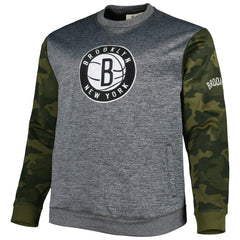 Brooklyn Nets Big & Tall Camo Stitched Sweatshirt Heather Charcoal | Fanatics discount