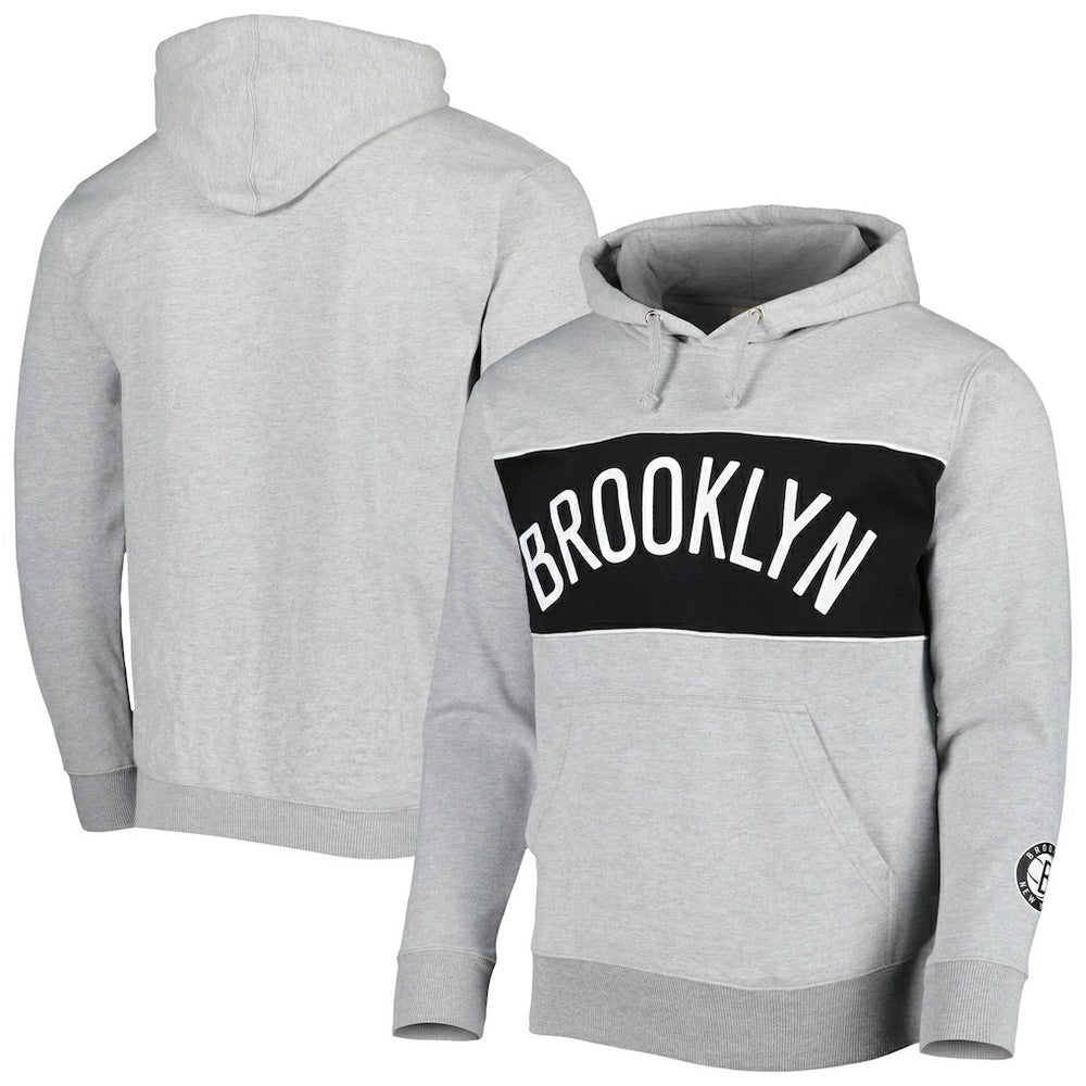 Brooklyn Nets Wordmark French Terry Pullover Hoodie Heather Gray | Fanatics discount