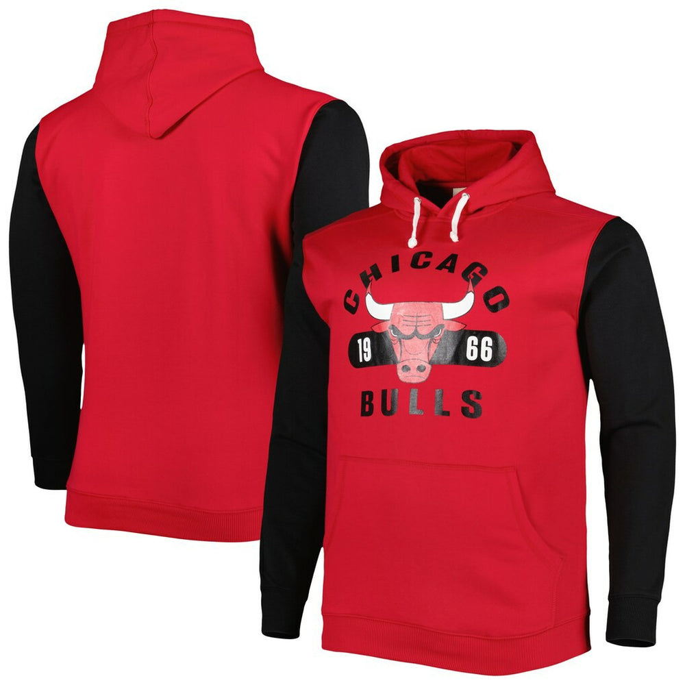 Chicago Bulls Big & Tall Bold Attack Pullover Hoodie Red/Black | Fanatics discount