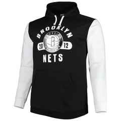 Brooklyn Nets Big & Tall Bold Attack Pullover Hoodie Black/White | Fanatics outlet