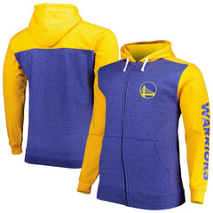 Golden State Warriors Big & Tall Down and Distance Full-Zip Hoodie for sale Royal/Gold | Fanatics discount
