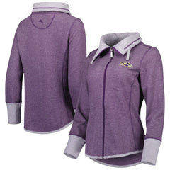 Baltimore Ravens Women's Sport Sun Fade Full-Zip Sweatshirt Heathered Purple