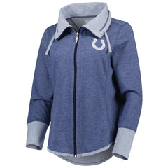 Indianapolis Colts Women's Sport Sun Fade Full-Zip Sweatshirt Heathered Royal