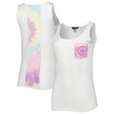 Chicago Cubs Refried Apparel Women's Tie-Dye Tank Top - White - MLB on Sale