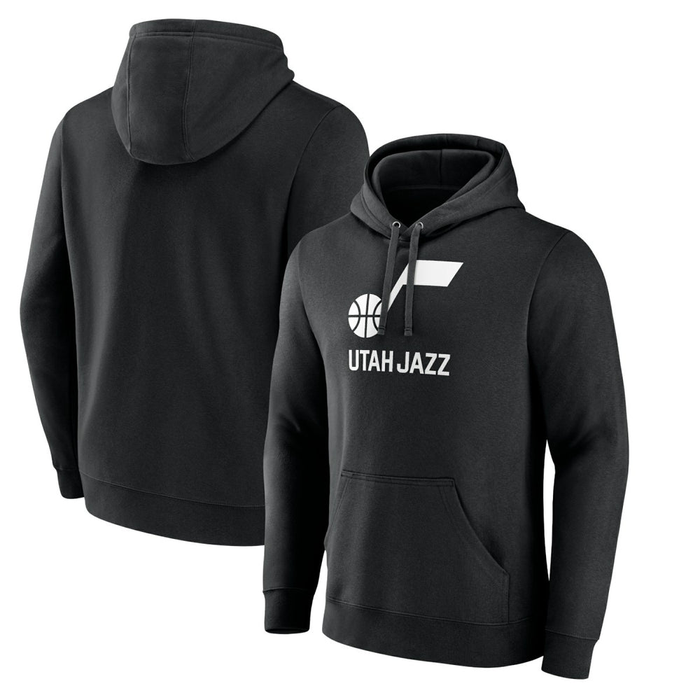 Utah Jazz Wordmark Team Logo Pullover Hoodie Black