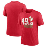 Nike San Francisco 49ers Local Tri-Blend T-Shirt Heather Scarlet