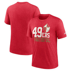 Nike San Francisco 49ers Local Tri-Blend T-Shirt Heather Scarlet