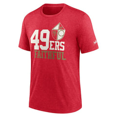Nike San Francisco 49ers Local Tri-Blend T-Shirt Heather Scarlet