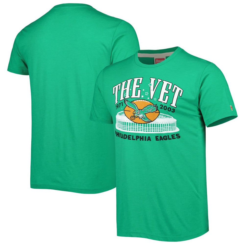 Philadelphia Eagles Homage Stadium Tri-Blend T-Shirt Green