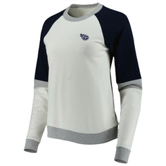 Tennessee Titans Antigua Women's Avenue Raglan Pullover Sweatshirt Cream/Navy